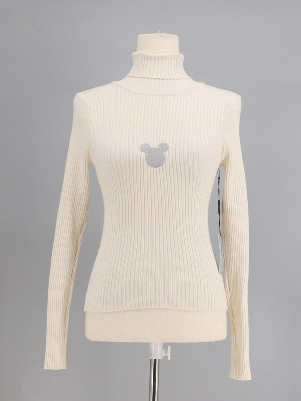 NWT Disney x FOREVER 21 Ribbed Micky Mouse Turtleneck Sweater Ivory Size M